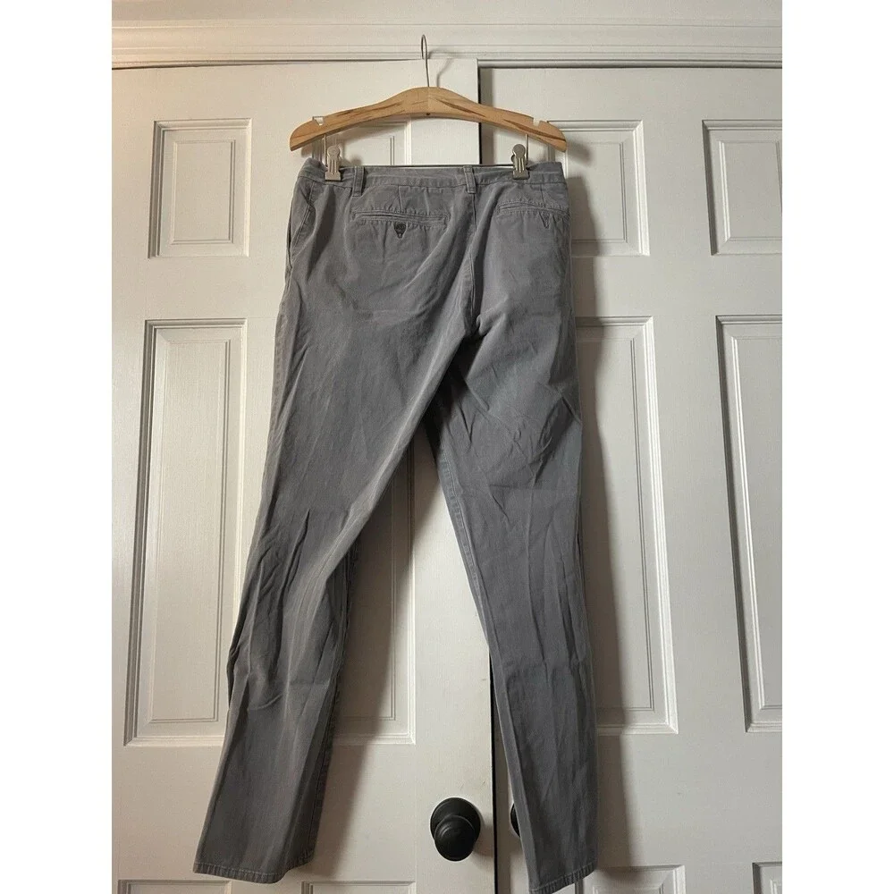 Bonobos Men’s Stretch Washed Chino 2.0 Pants 32x32 Gray Slim Fit Preppy Classic